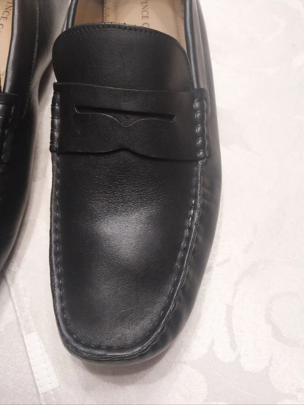 Vince Camuto Esmail Driving Loafers Men's 11.5M Black Leather Moccasin Stitching